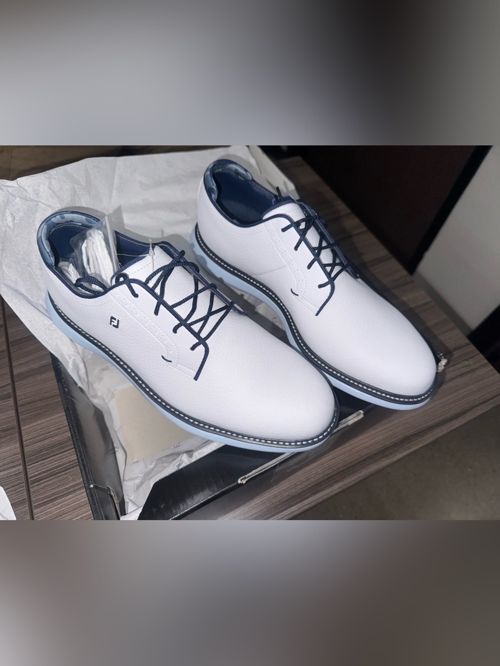 Men’s FootJoy White and Blue Golf Shoes
